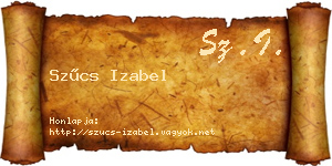 Szűcs Izabel névjegykártya